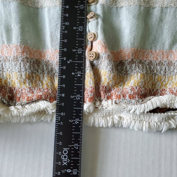 ZARA Cropped Linen Blend Cottage Core Farmhouse Cardigan Medium - Picture 14 of 16